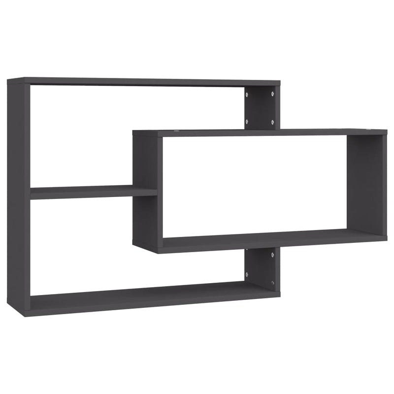 vidaXL Wall Shelves Grey 104x20x58.5 cm Engineered Wood
