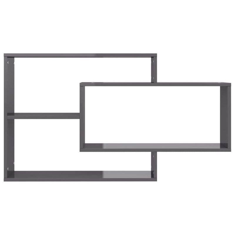 vidaXL Wall Shelves High Gloss Grey 104x20x58.5 cm Engineered Wood