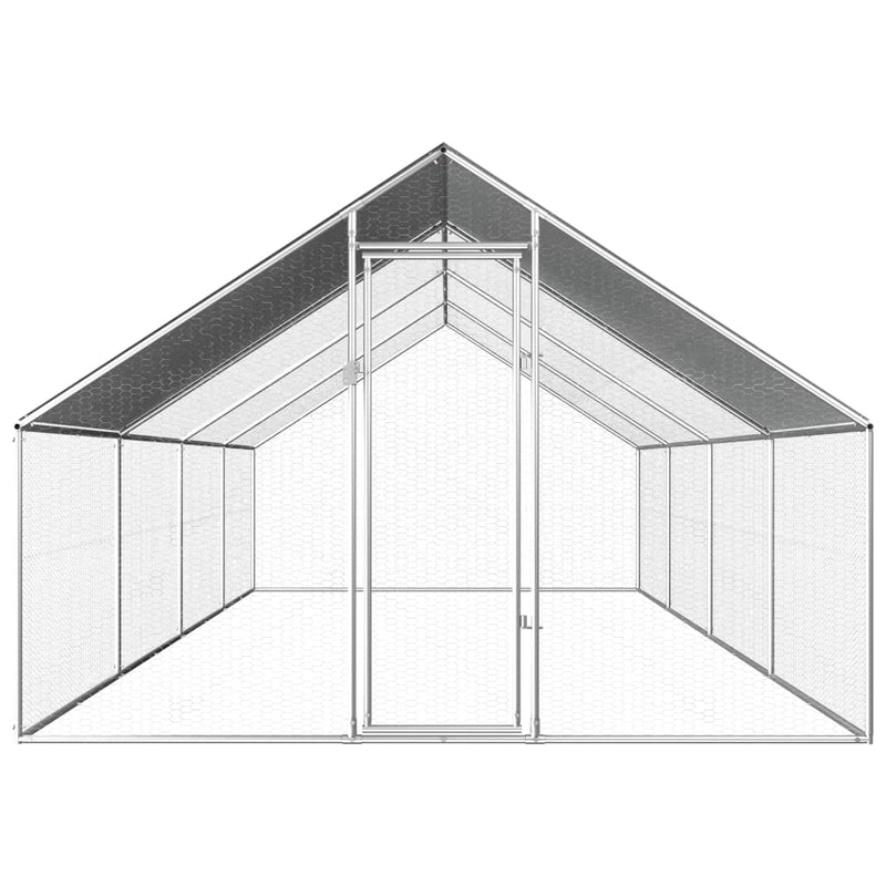 vidaXL Outdoor Chicken Cage 2.75x8x1.92 m Galvanised Steel