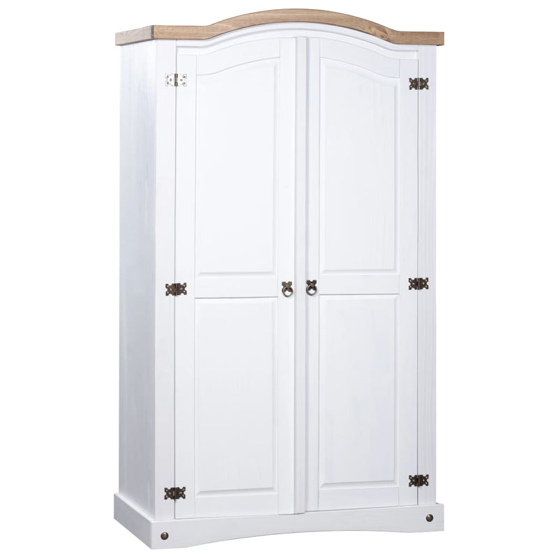 vidaXL Wardrobe Mexican Pine Corona Range 2 Doors White
