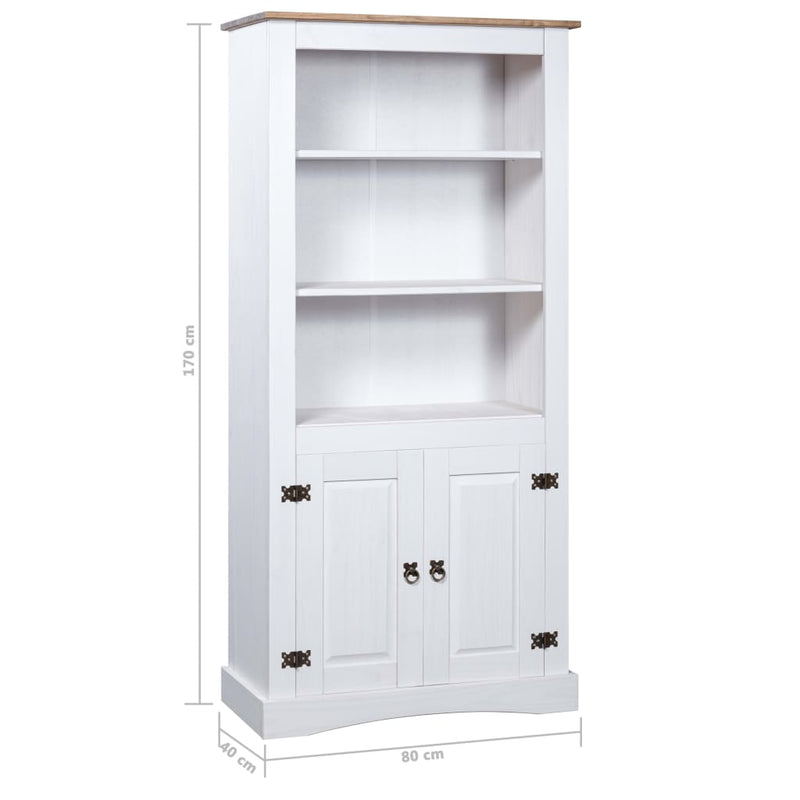 vidaXL Cupboard Mexican Pine Corona Range White 80x40x170 cm