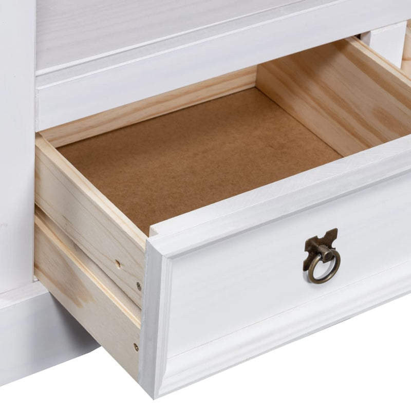vidaXL TV Cabinet Mexican Pine Corona Range White 91x43x56 cm