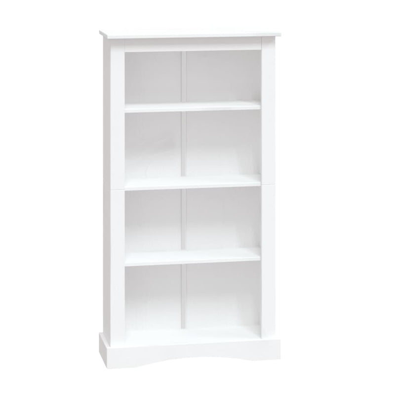 vidaXL 4-Tier Bookcase Mexican Pine Corona Range White 80x29x150 cm