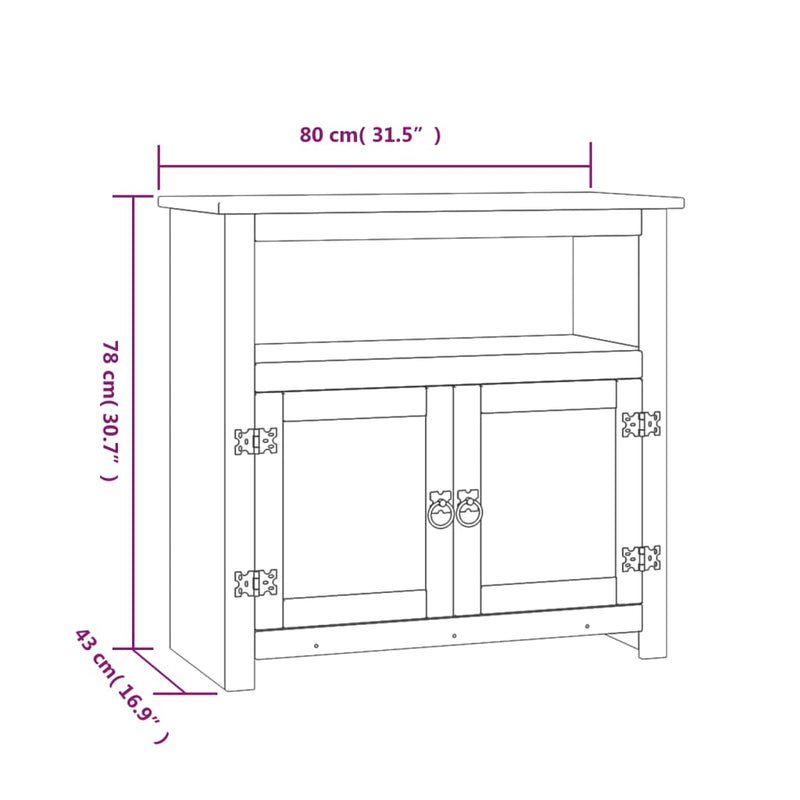 vidaXL TV Cabinet Mexican Pine Corona Range White 80x43x78 cm