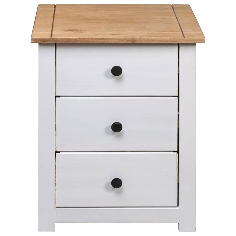 vidaXL Bedside Cabinet White 46x40x57 cm Pinewood Panama Range
