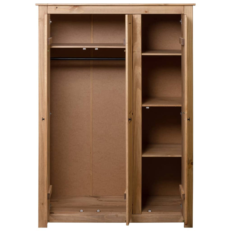 vidaXL 3-Door Wardrobe 118x50x171.5 cm Pine Panama Range