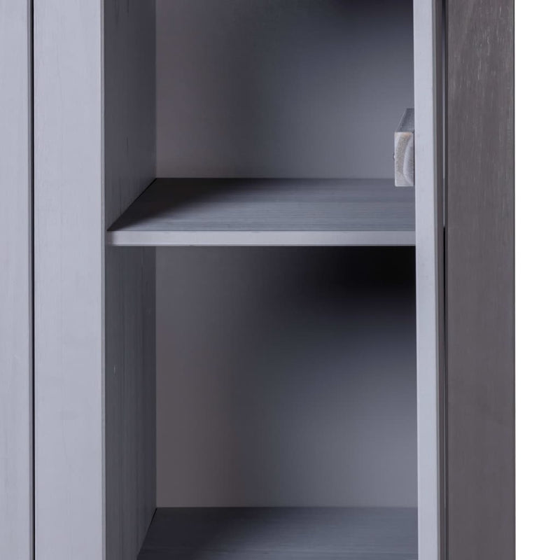 vidaXL 3-Door Wardrobe Grey 118x50x171.5 cm Pine Panama Range