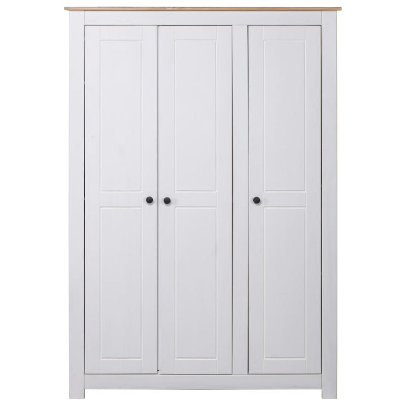 vidaXL 3-Door Wardrobe White 118x50x171.5 cm Pine Panama Range