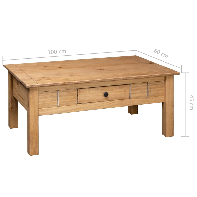 vidaXL Coffee Table 100x60x43.5 cm Solid Pine Wood Panama Range