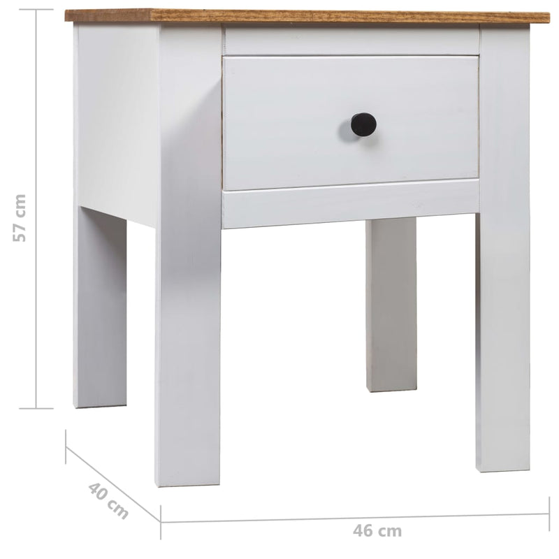 vidaXL Bedside Cabinet White 46x40x57 cm Pine Panama Range