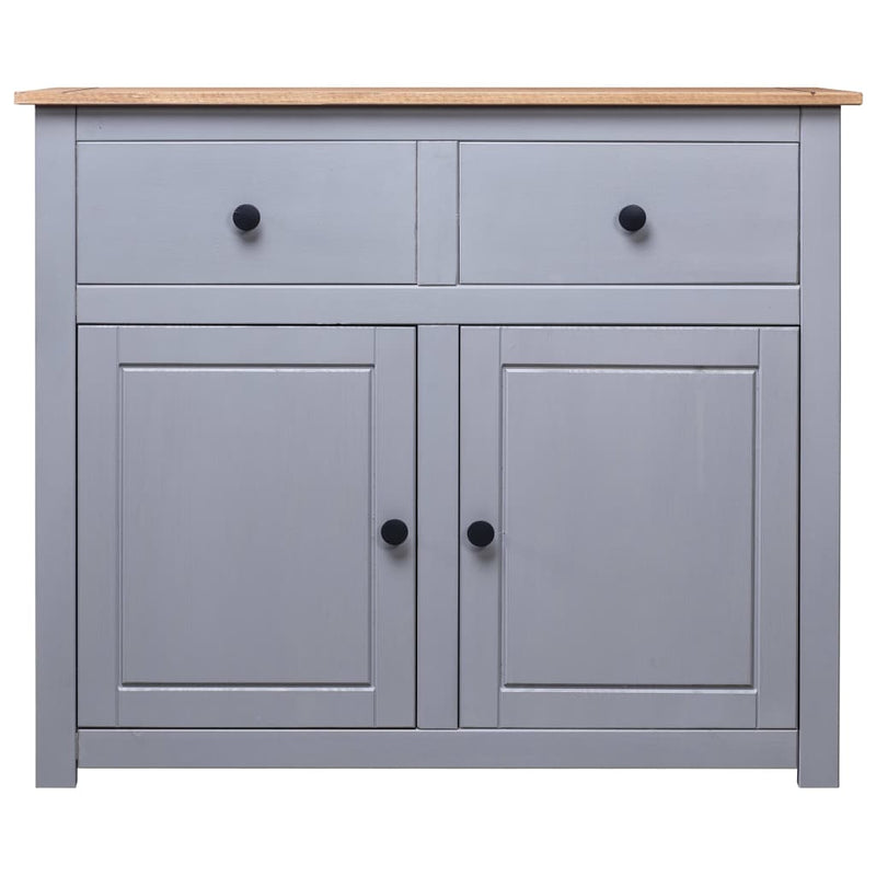 vidaXL Sideboard Grey 93x40x80 cm Solid Pinewood Panama Range