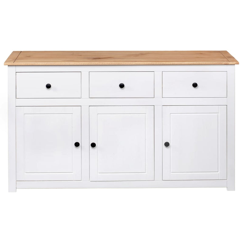 vidaXL Sideboard White 135x40x80 cm Solid Pinewood Panama Range