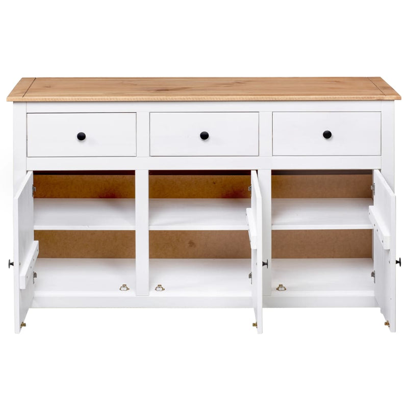 vidaXL Sideboard White 135x40x80 cm Solid Pinewood Panama Range