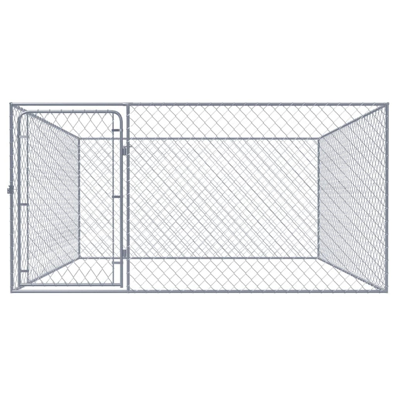 vidaXL Outdoor Dog Kennel Galvanised Steel 2x2x1 m