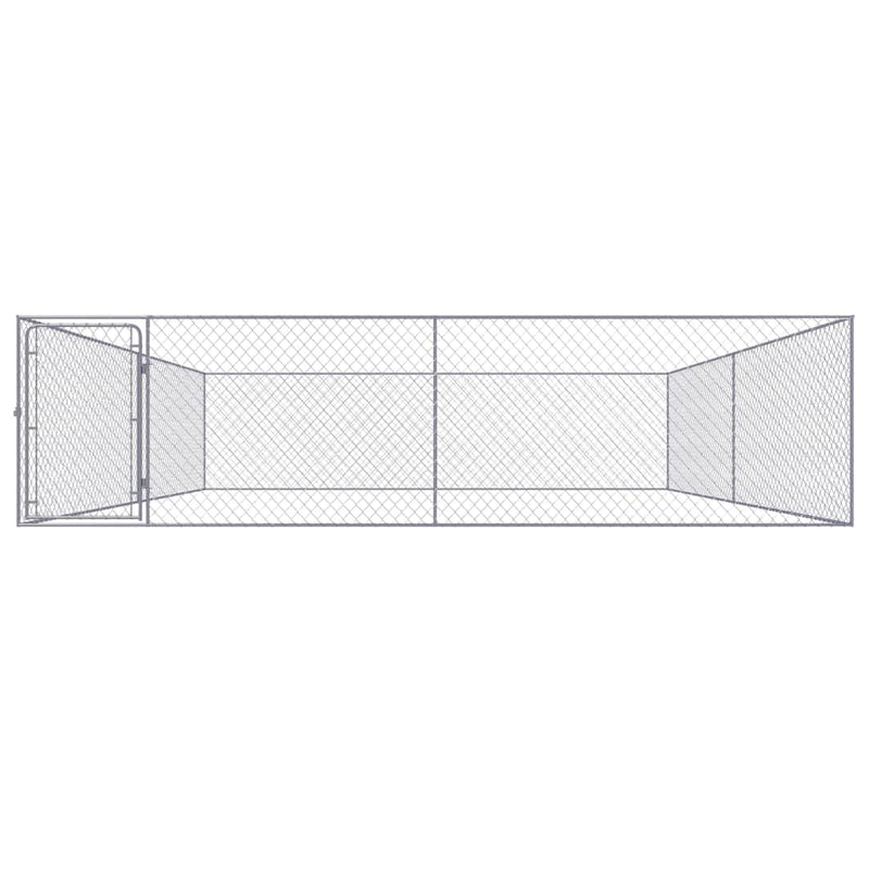 vidaXL Outdoor Dog Kennel Galvanised Steel 4x4x1 m
