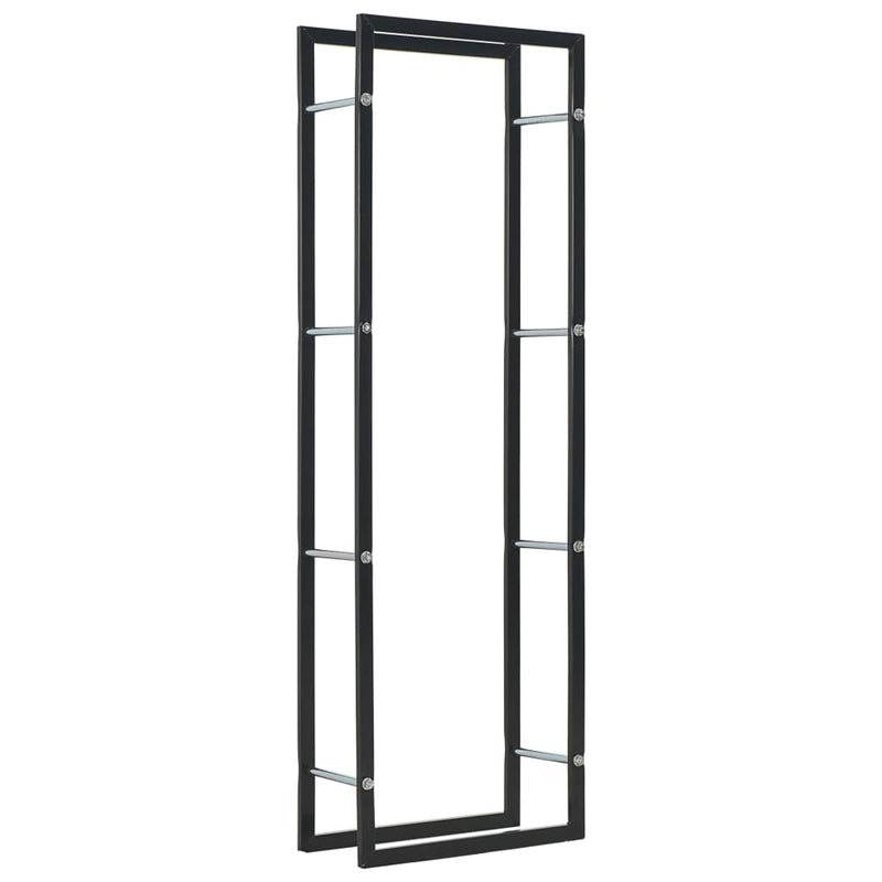 vidaXL Firewood Rack Black 50x20x150 cm Steel