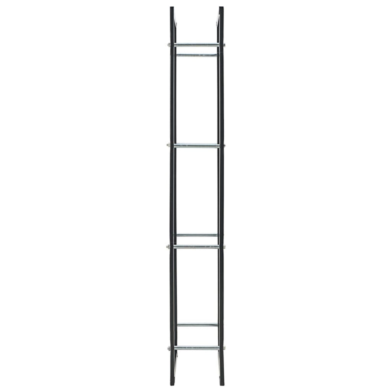 vidaXL Firewood Rack Black 50x20x150 cm Steel
