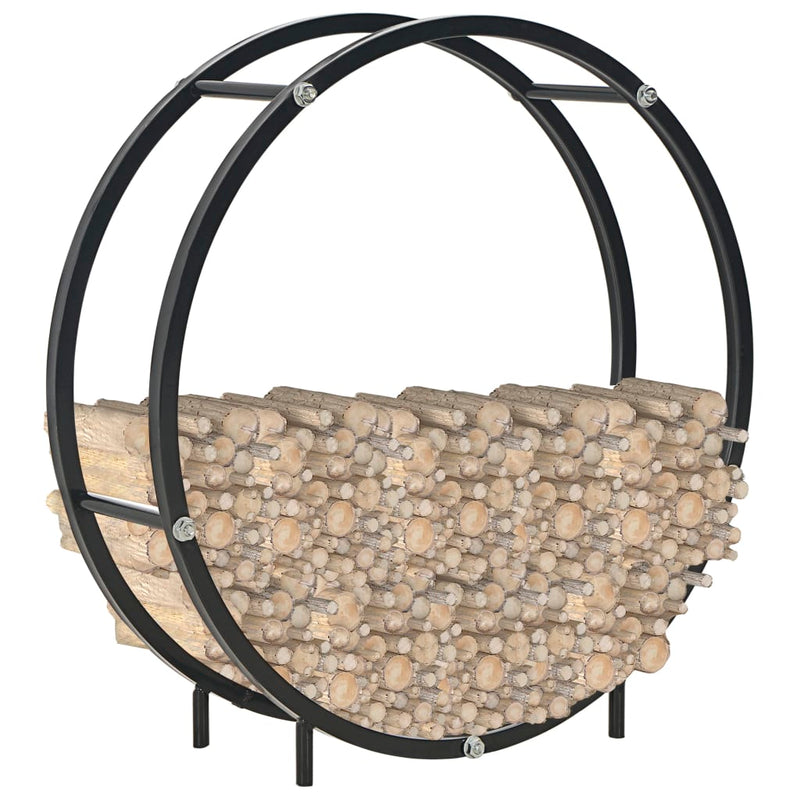 vidaXL Firewood Rack Black 70x20x70 cm Steel
