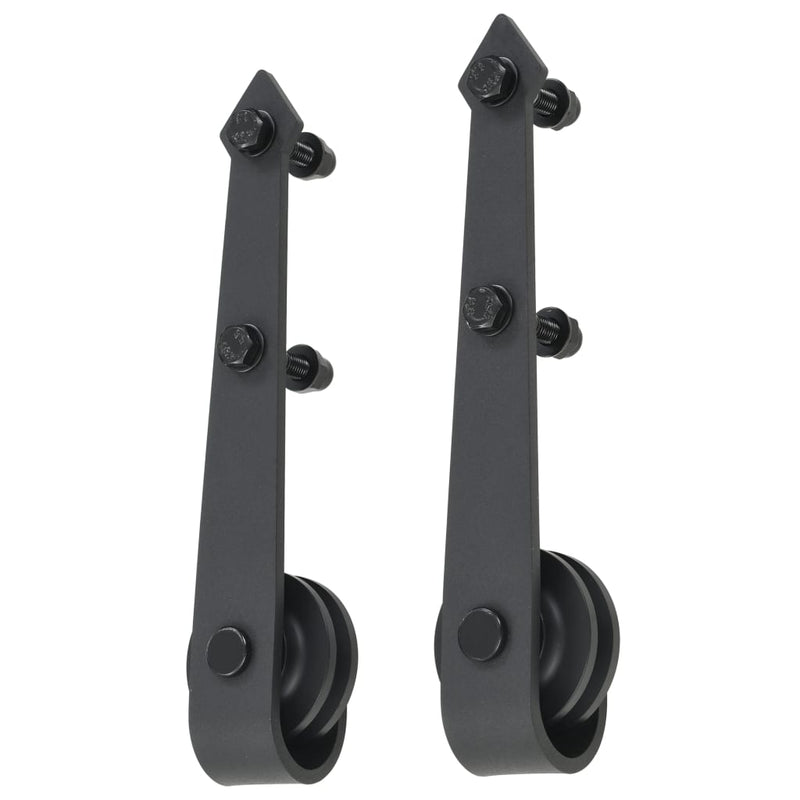 vidaXL Sliding Door SKIEN Hardware Kit 200 cm Steel Black