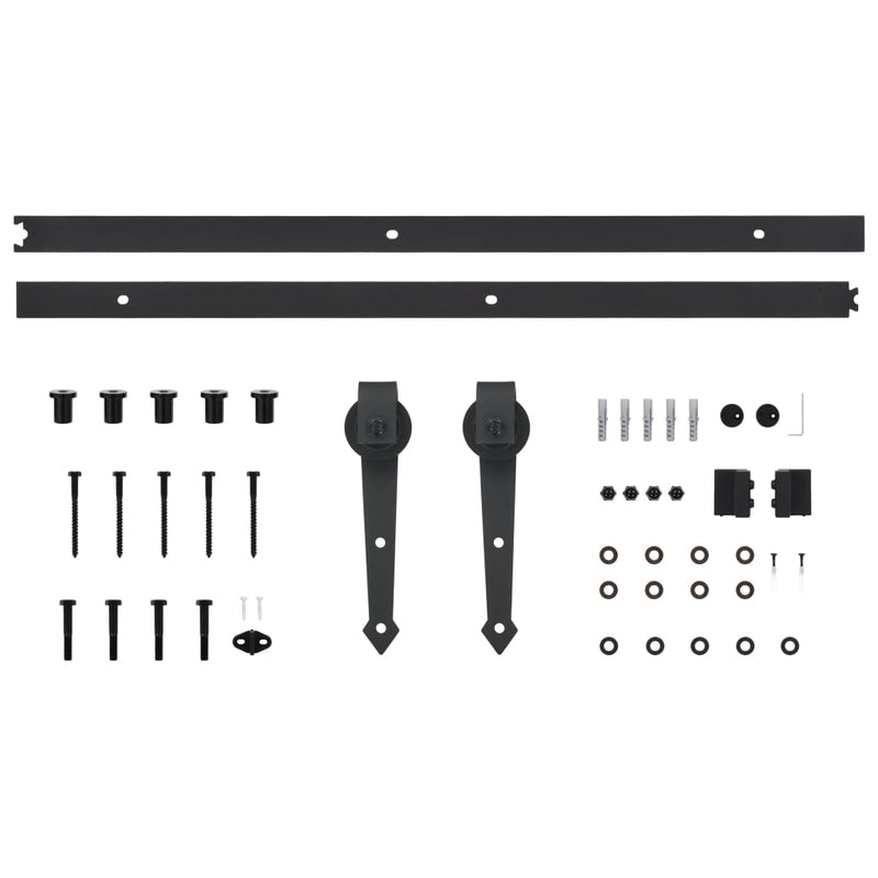 vidaXL Sliding Door SKIEN Hardware Kit 200 cm Steel Black
