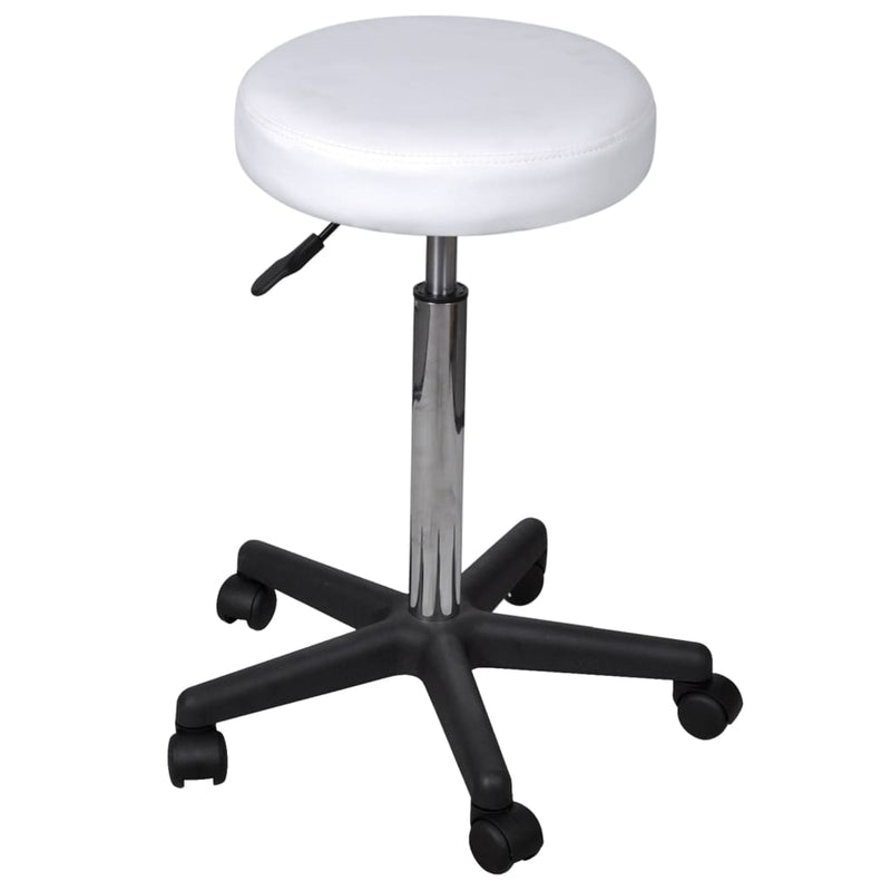 vidaXL Office Stools 2 pcs White 35.5x84 cm Faux Leather