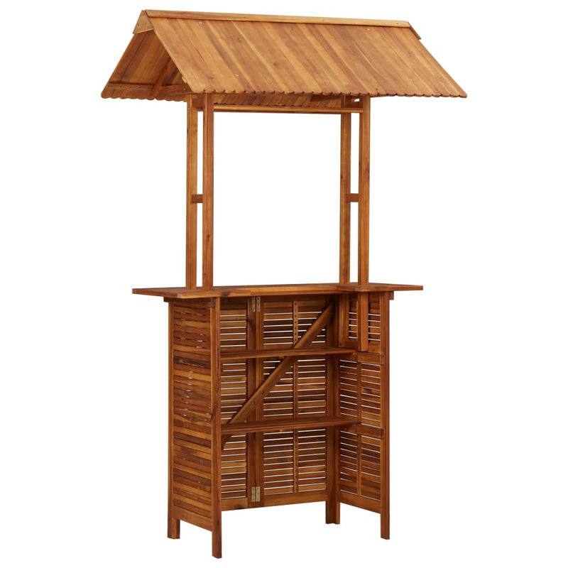 Outdoor Bar Table with Rooftop 122x106x217 cm Solid Acacia Wood