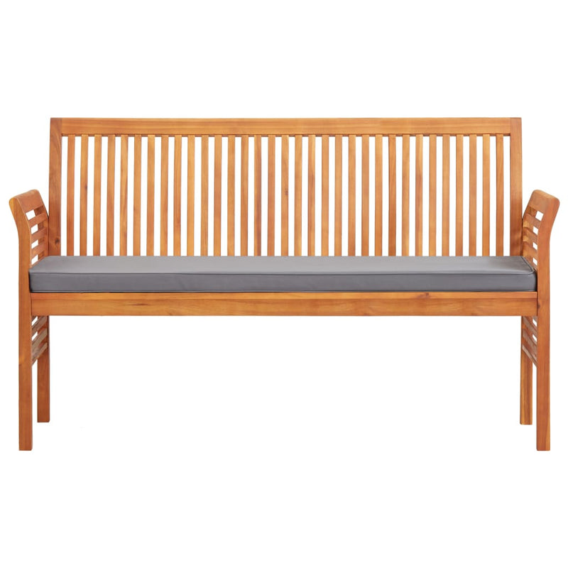 vidaXL 3-Seater Garden Bench with Cushion 150 cm Solid Acacia Wood