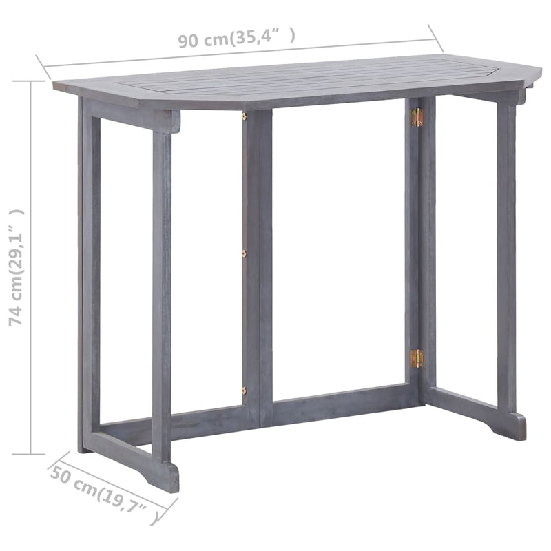 vidaXL Folding Balcony Table 90x50x74 cm Solid Acacia Wood