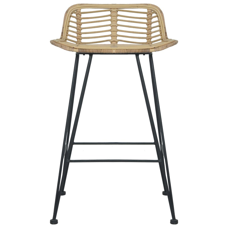 vidaXL Bar Chairs 2 pcs Natural Rattan