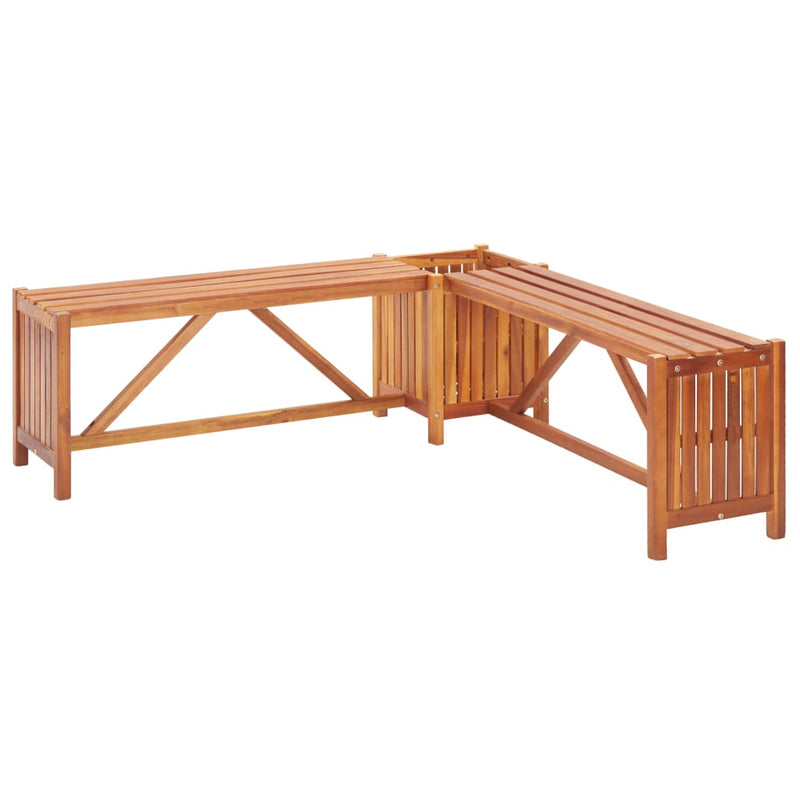 vidaXL Garden Corner Bench with Planter 117x117x40 cm Solid Acacia Wood