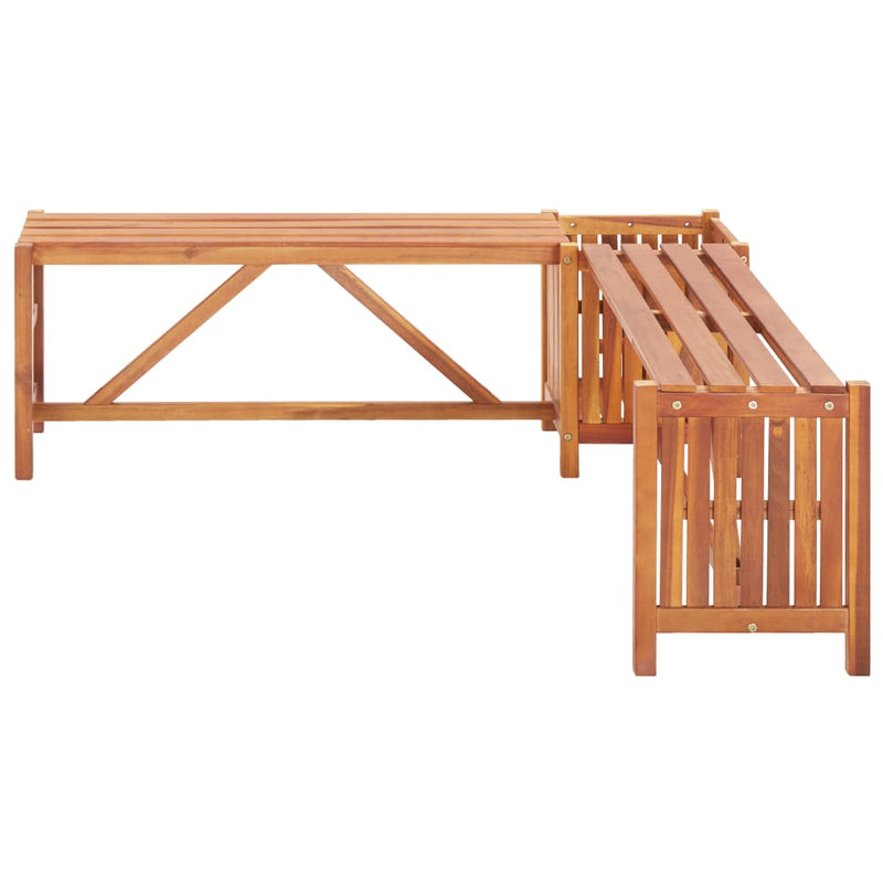 vidaXL Garden Corner Bench with Planter 117x117x40 cm Solid Acacia Wood