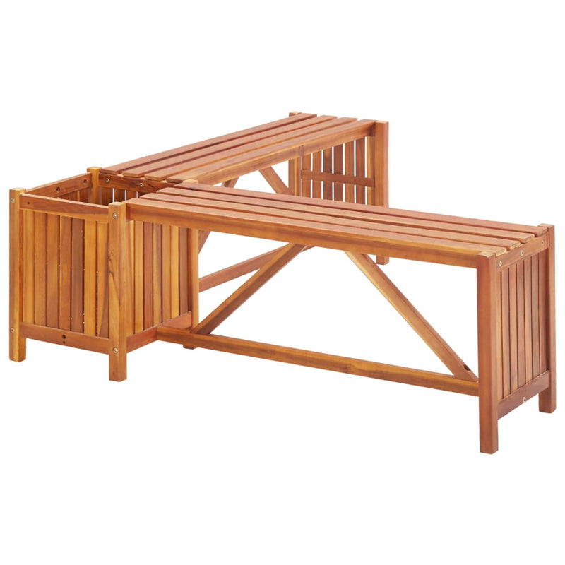 vidaXL Garden Corner Bench with Planter 117x117x40 cm Solid Acacia Wood