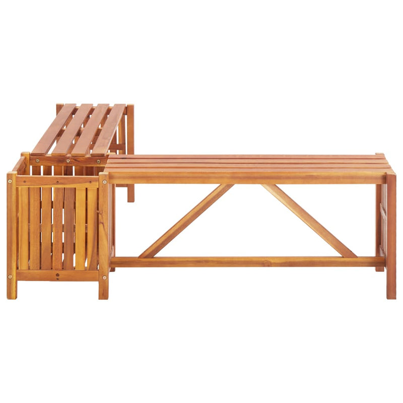 vidaXL Garden Corner Bench with Planter 117x117x40 cm Solid Acacia Wood