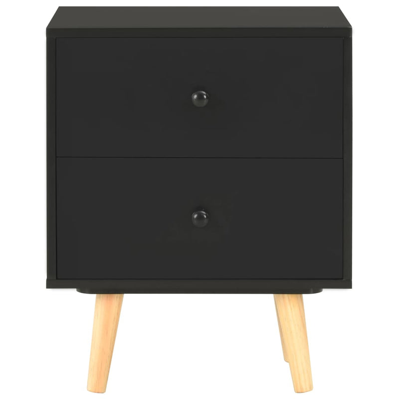 vidaXL Bedside Cabinets 2 pcs Black 40x30x50 cm Solid Pinewood