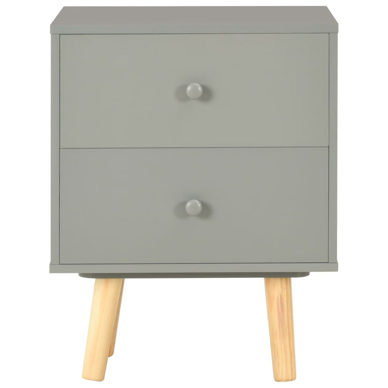 vidaXL Bedside Cabinets 2 pcs Grey 40x30x50 cm Solid Pinewood