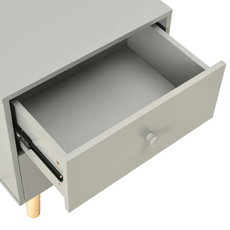 vidaXL Bedside Cabinets 2 pcs Grey 40x30x50 cm Solid Pinewood