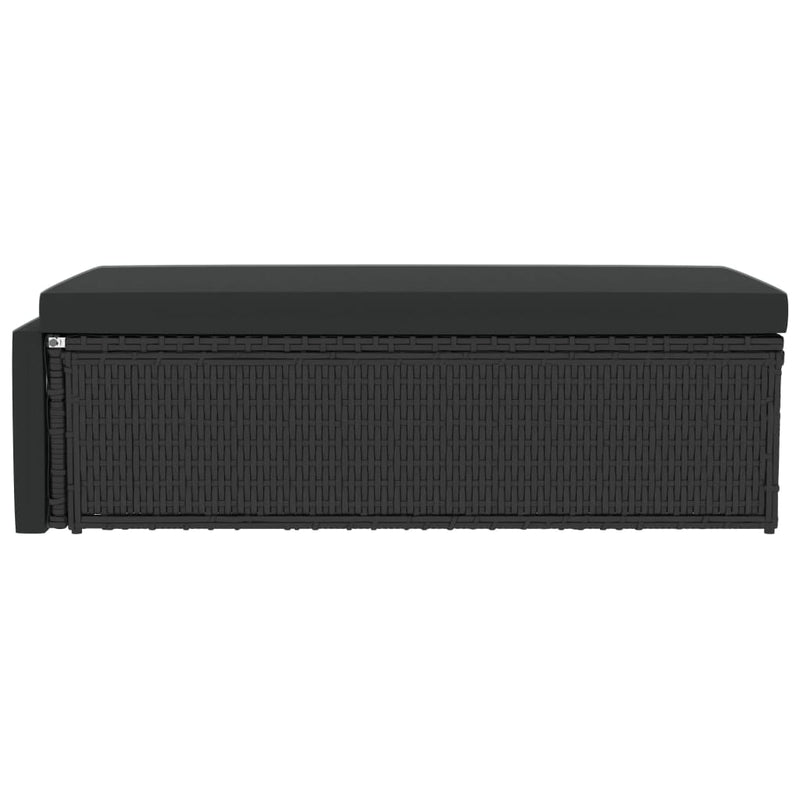 vidaXL 2 Piece Garden Lounge Set with Cushions Poly Rattan Black
