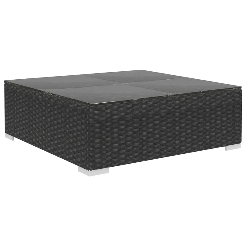 vidaXL 4 Piece Garden Lounge Set with Cushions Poly Rattan Black