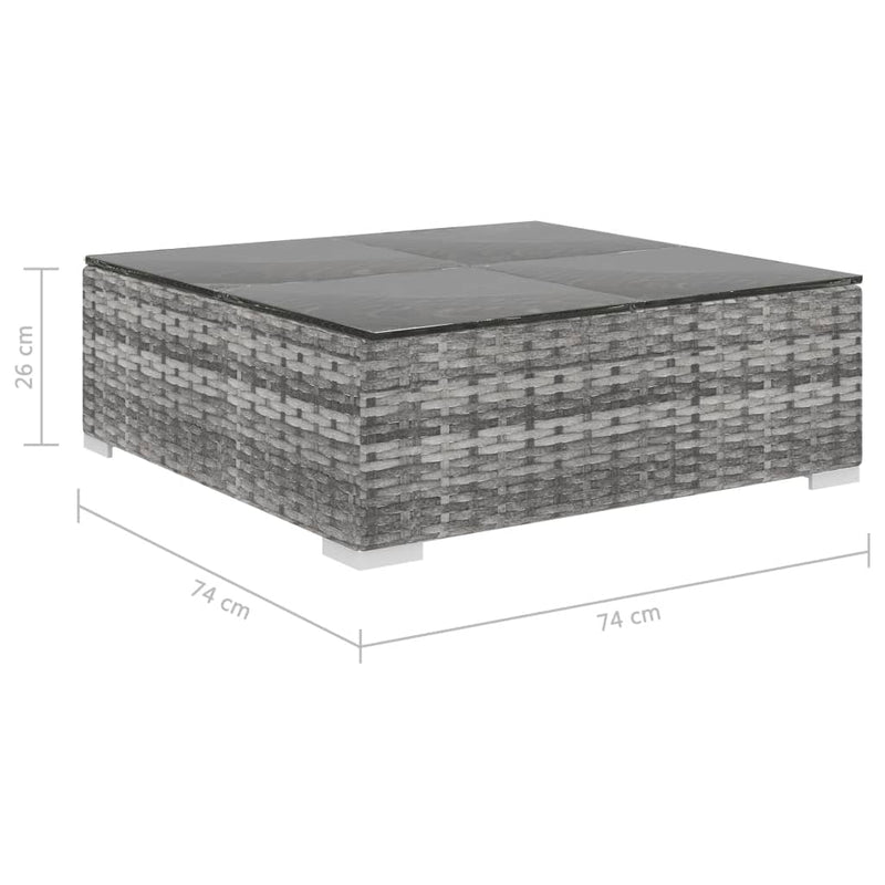 vidaXL 4 Piece Garden Lounge Set with Cushions Poly Rattan Grey