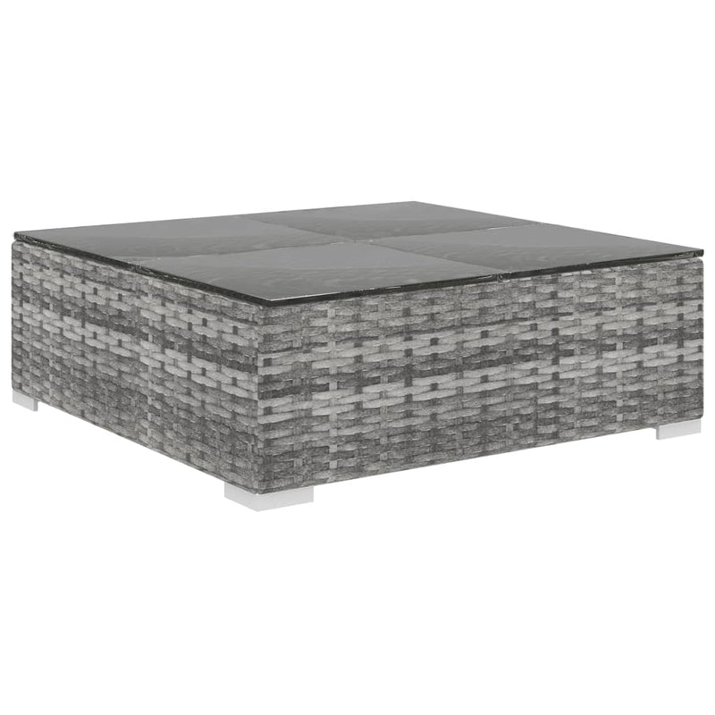 vidaXL 5 Piece Garden Lounge Set with Cushions Poly Rattan Grey