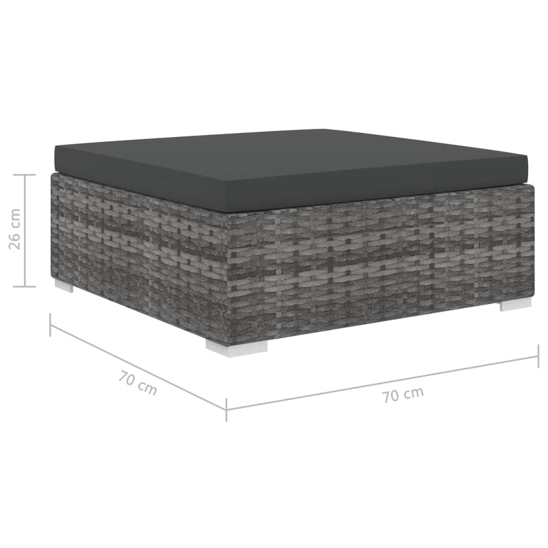 vidaXL 5 Piece Garden Lounge Set with Cushions Poly Rattan Grey