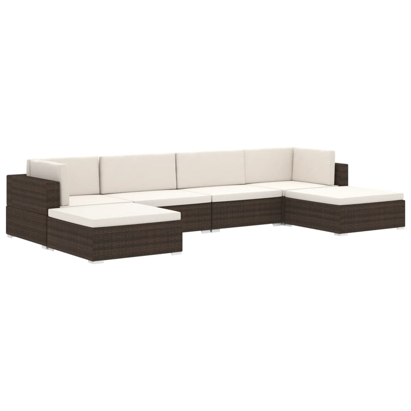 vidaXL Sectional Corner Chair 1 pc with Cushions Poly Rattan Brown