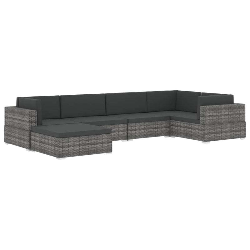 vidaXL Sectional Corner Chair 1 pc with Cushions Poly Rattan Brown