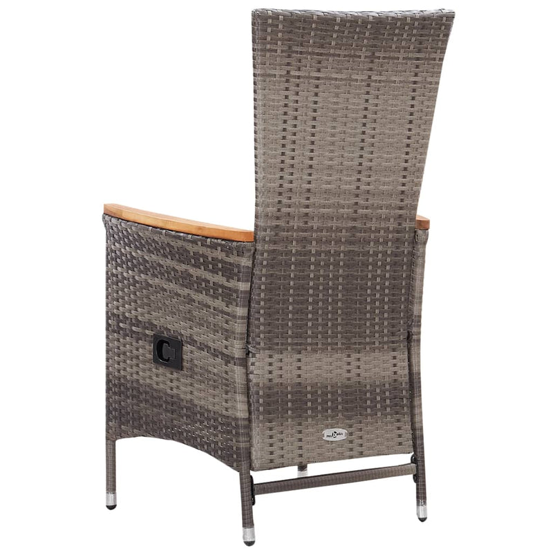 vidaXL Outdoor Chairs 2 pcs with Cushions Poly Rattan Grey