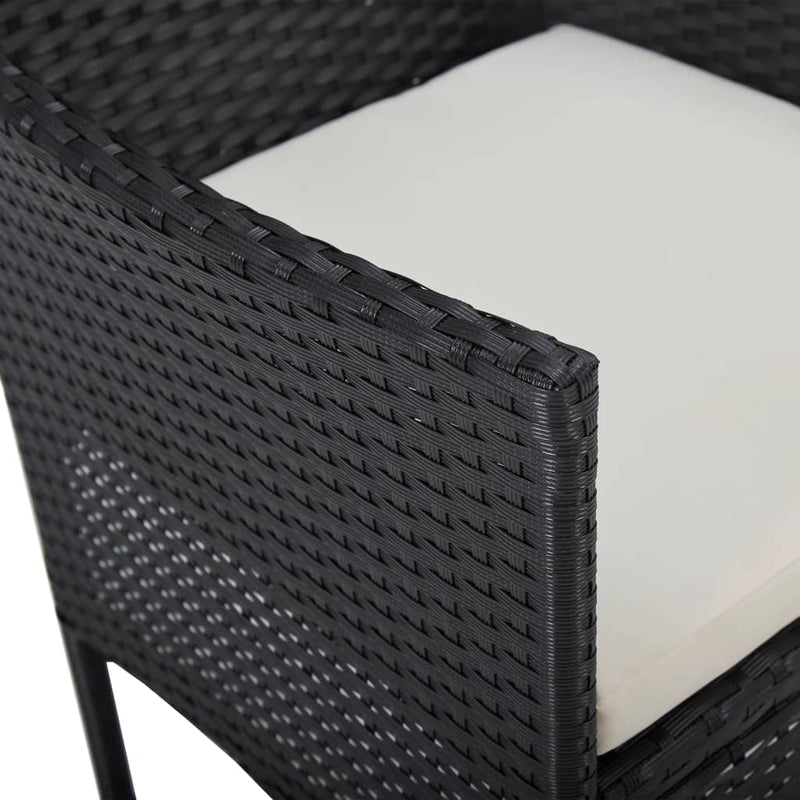 vidaXL Garden Dining Chairs 2pcs Poly Rattan Black