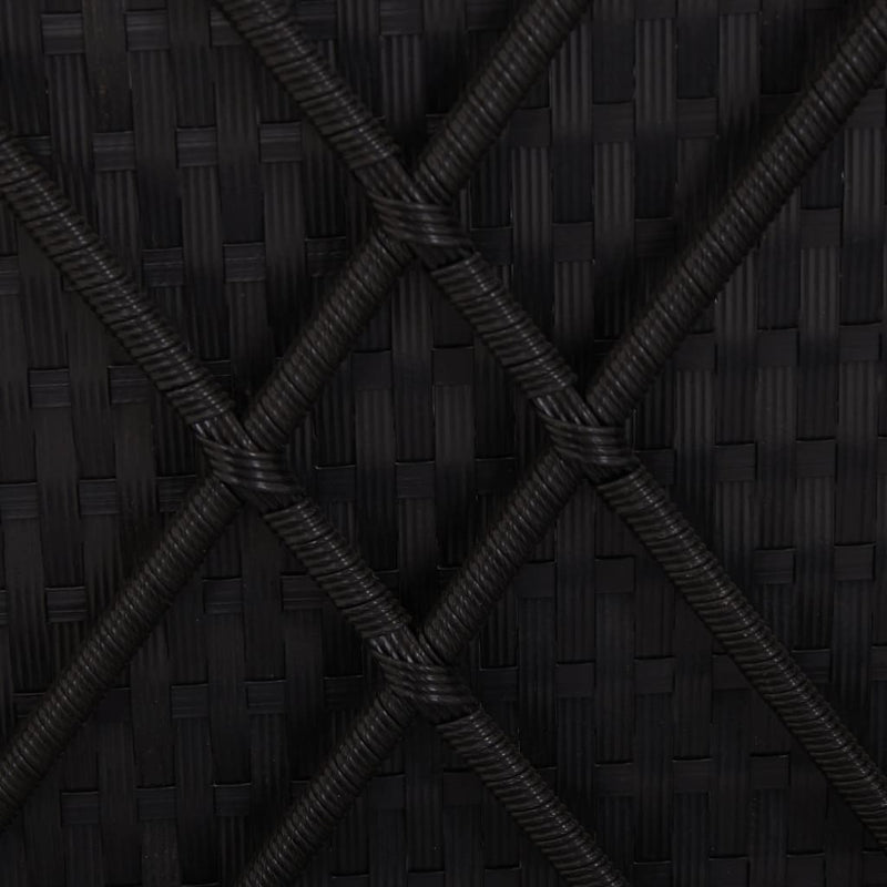 vidaXL Sun Lounger with Cushion Poly Rattan Black