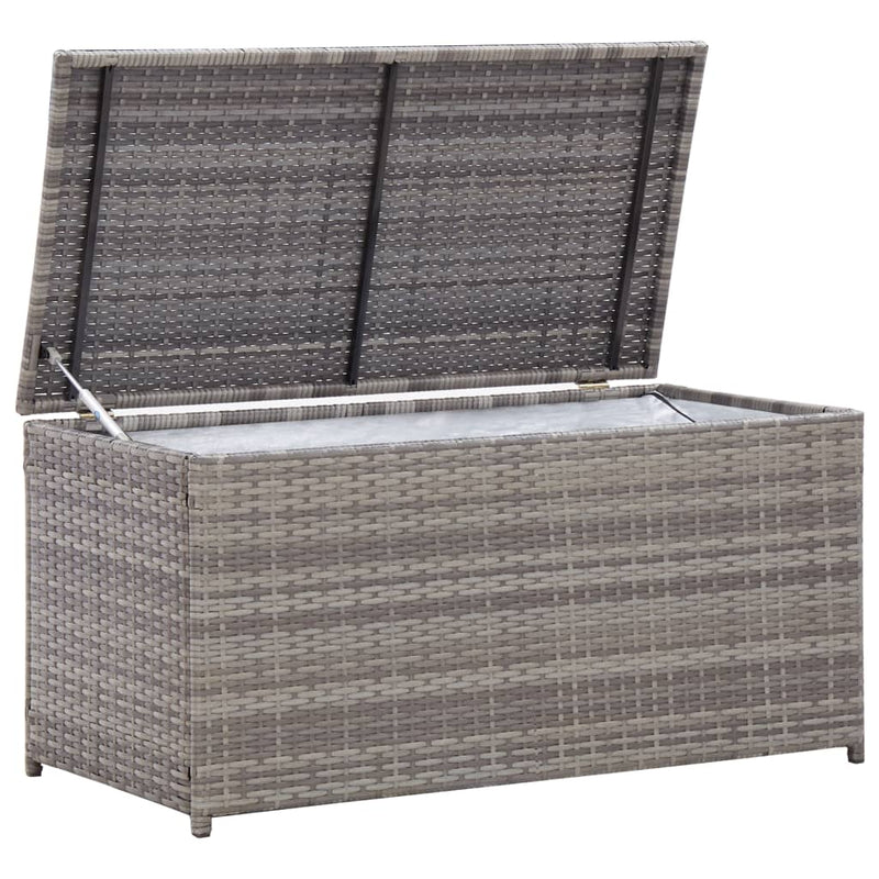 vidaXL Garden Storage Box Poly Rattan 100x50x50 cm Grey
