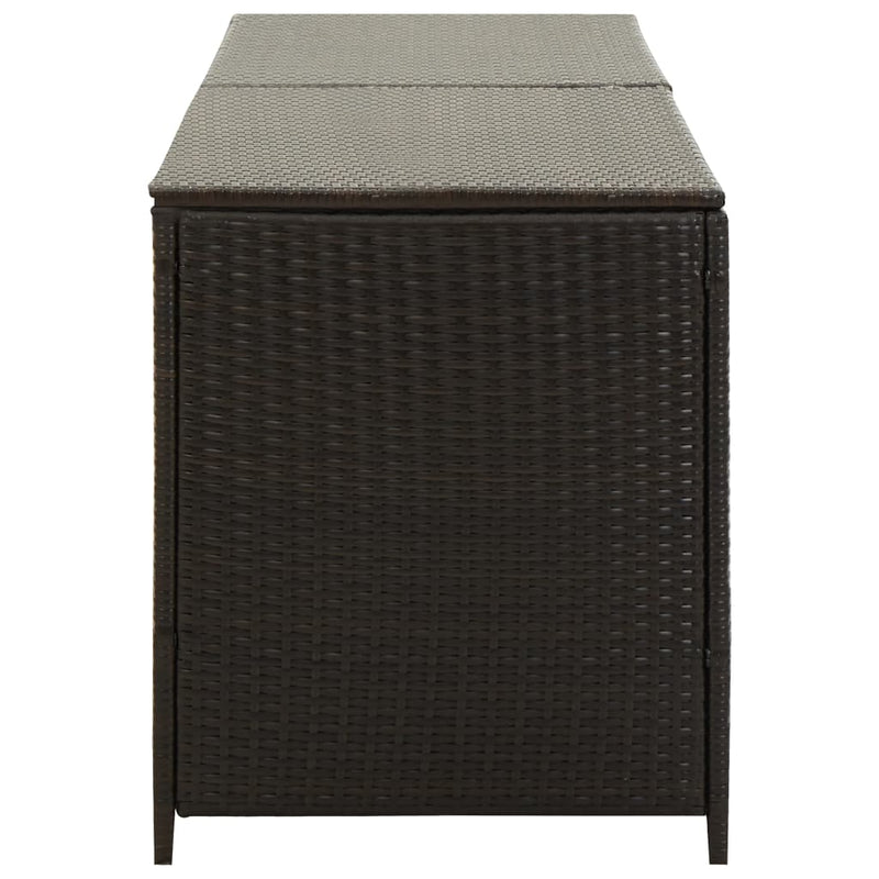 vidaXL Garden Storage Box Poly Rattan 200x50x60 cm Brown