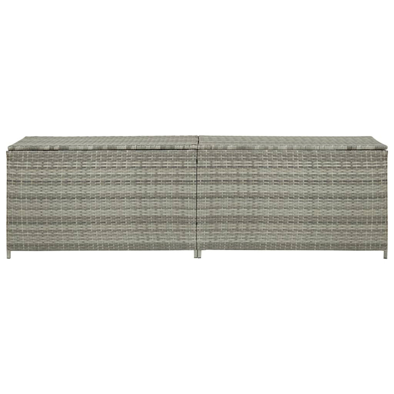 vidaXL Garden Storage Box Poly Rattan 200x50x60 cm Grey