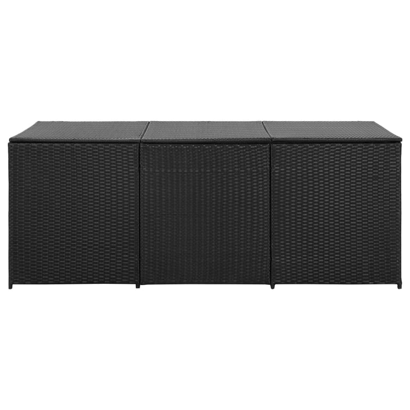 vidaXL Garden Storage Box Poly Rattan 180x90x70 cm Black